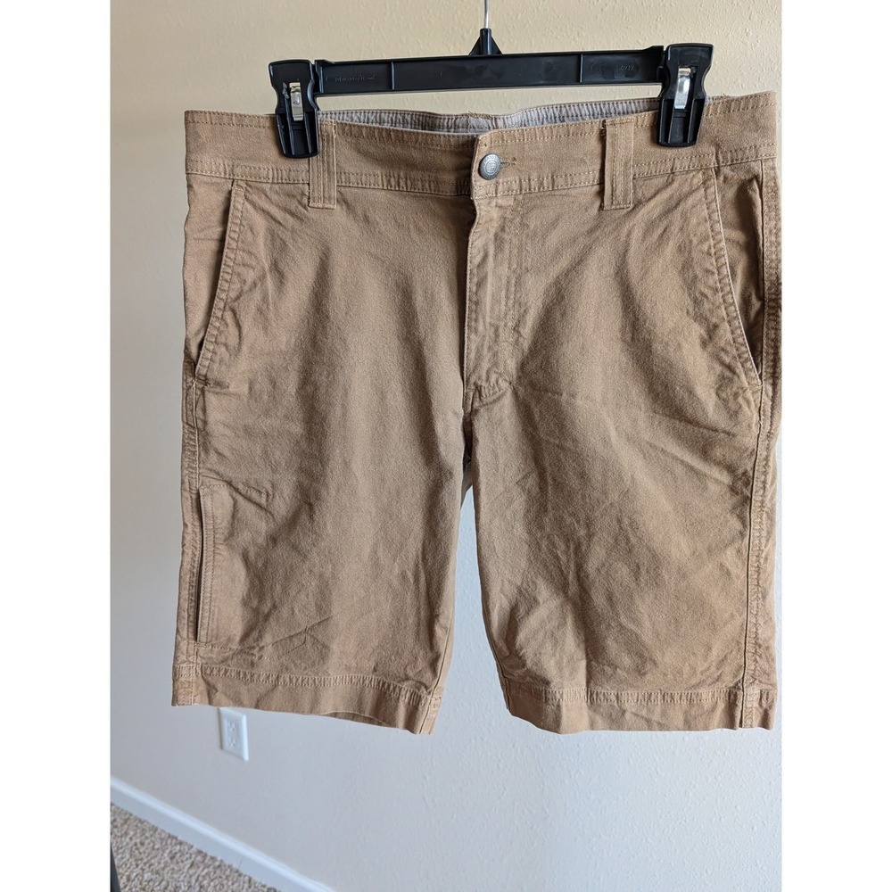 Columbia Mens Tan Brown Utility Hiking Shorts Cotton Stretch Size 30W‎ 10L